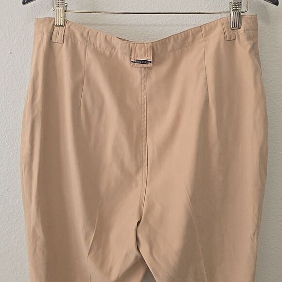 Jamie Sadock Pants Womens 12 Tan Khaki High Rise Nylon Ripstop Golf Crop Capri - Picture 2 of 8